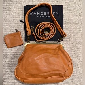 Wanderers Travel Co Le Marais Leather Handbag + Barcelona Wallet Tan Bundle EUC